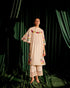 Iris ivory 3D floral applique yoke detail kurta with pants