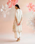 Iris ivory floral applique and beadwork kaftan
