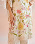 Iris ivory floral applique and beadwork kaftan