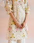 Iris ivory floral cutwork and beadwork kurta with bell bottom pants