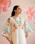 Iris ivory floral embroidered yoke detail kurta with pants