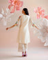 Iris ivory floral embroidered yoke detail kurta with pants