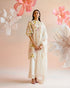 Iris ivory rose cutwork dupatta