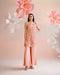 Iris peach daisy 3D applique short kurta with flared Sharara pants