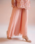 Iris peach daisy 3D applique short kurta with flared Sharara pants