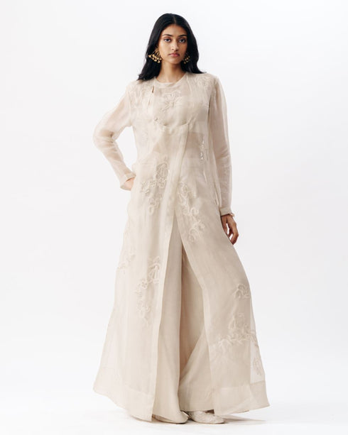 Ivory angrakha layered set