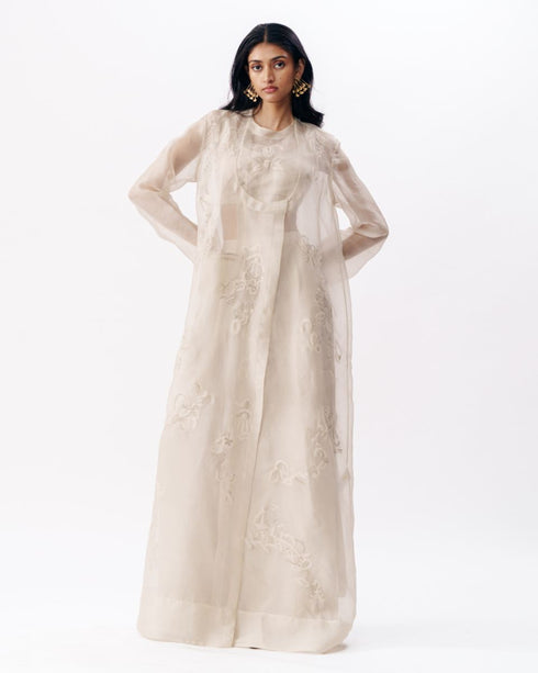 Ivory angrakha layered set