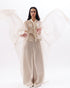 Ivory chikankari cape with slip top and trouser