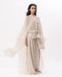 Ivory chikankari cape with slip top and trouser
