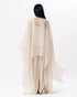 Ivory chikankari cape with slip top and trouser