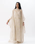 Ivory chikankari kaftan dress with slip