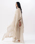 Ivory chikankari kaftan dress with slip
