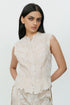 Ivory lace chikankari waistcoat