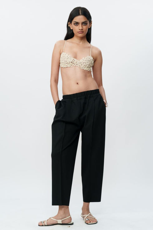 Ivory lace crop top