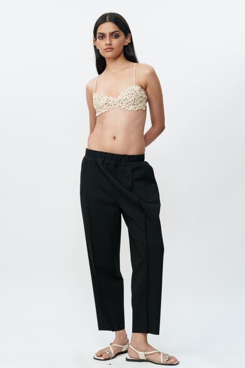 Ivory lace crop top