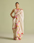 Ivory multicolor floral embroidered sari
