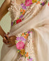Ivory multicolor floral embroidered sari