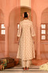 Jalmahal beige and red kurta set