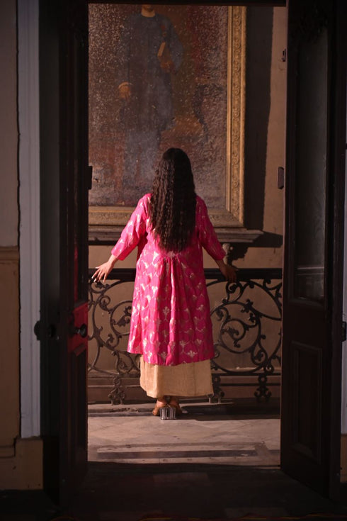 Jalshaghar hot pink brocade sally jacket