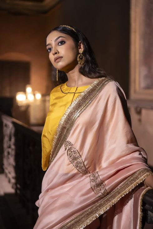 Jalshaghar ash pink turkish ashoka sari