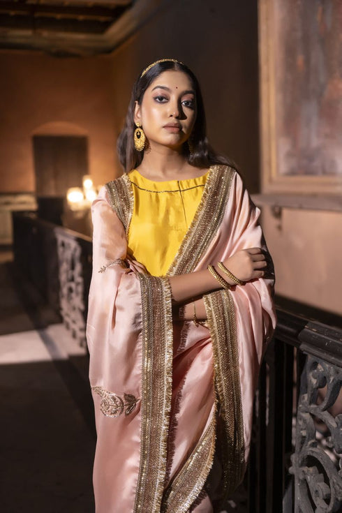 Jalshaghar ash pink turkish ashoka sari
