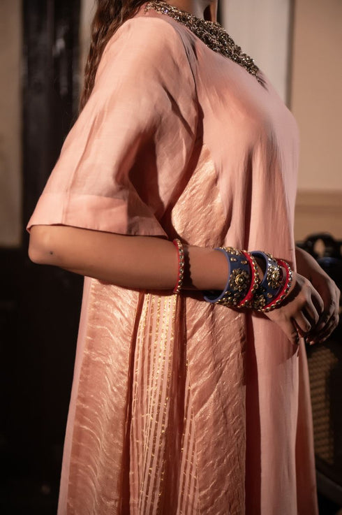 Jalshaghar dusty pink mehre kurta with farshi pants