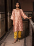 Jalshaghar dusty pink shahi kaftan with yellow pants