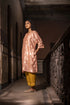 Jalshaghar dusty pink shahi kaftan with yellow pants