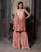 Jalshaghar dusty pink short vani kurta with sharara