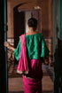Jalshaghar green brocade chandphool kaftan top