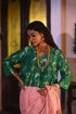 Jalshaghar green brocade mumtaz kediya blouse