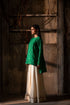 Jalshaghar green chandphool shabana with ivory gharara
