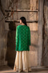Jalshaghar green chandphool shabana with ivory gharara