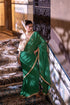 Jalshaghar green gota phool sari