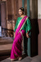 Jalshaghar hot pink mughal sari