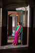 Jalshaghar hot pink mughal sari