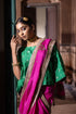 Jalshaghar hot pink mughal sari