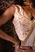 Jalshaghar ivory octa gota chanderi sleeveless blouse