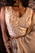 Jalshaghar ivory octa gota chanderi sleeveless blouse