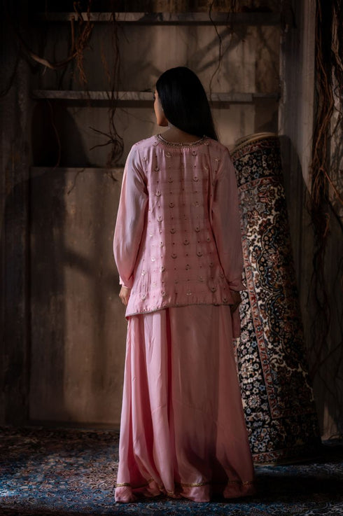 Jalshaghar tyohaar pink chandphool shabana with gharara