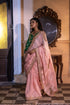 Jalshaghar tyohaar pink stripe kolka sari