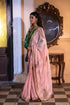 Jalshaghar tyohaar pink stripe kolka sari