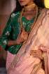 Jalshaghar tyohaar pink stripe kolka sari