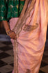 Jalshaghar tyohaar pink stripe kolka sari