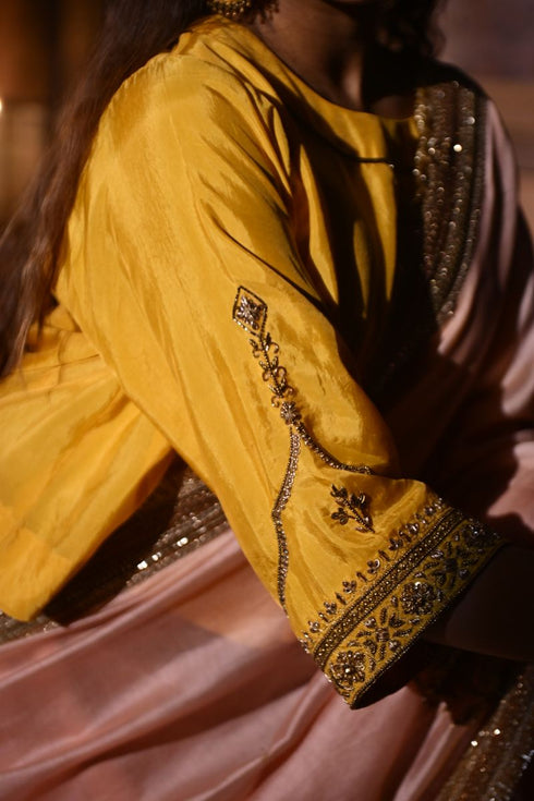 Jalshaghar yellow reshma blouse