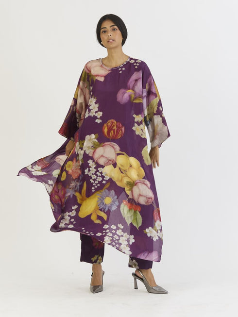 Jamun purple kaftan set