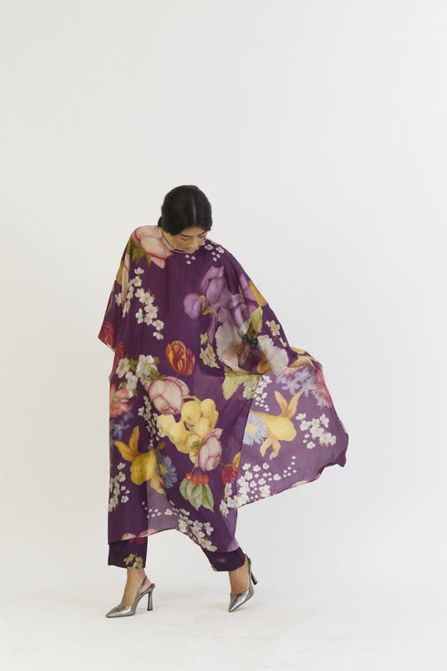 Jamun purple kaftan set