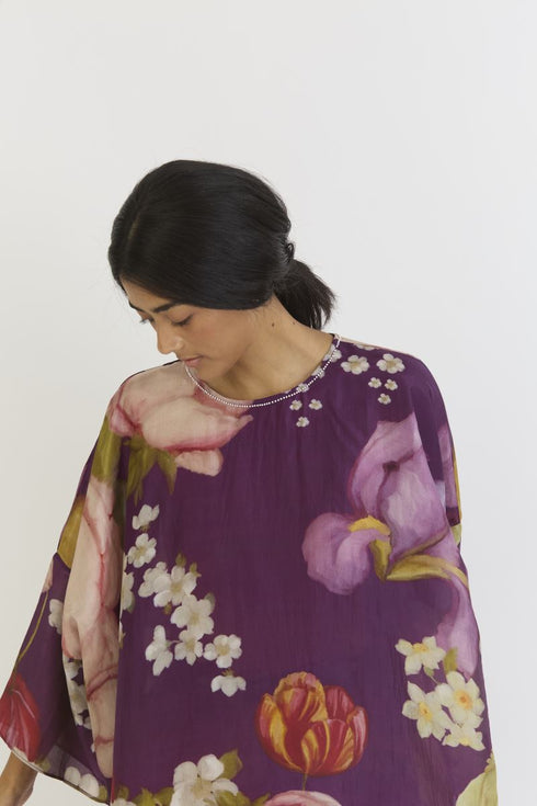 Jamun purple kaftan set