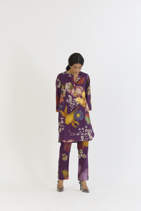 Jamun purple short kurta set