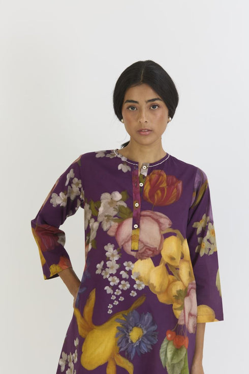 Jamun purple short kurta set